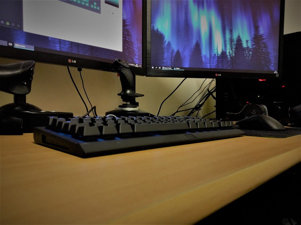 Keyboard on desk