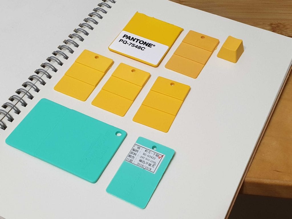 Samples of Pantone colorscheme