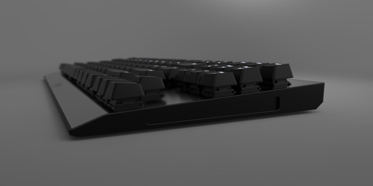 Side-profile of Wooting One keyboard