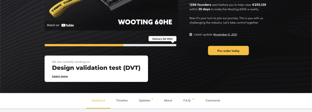 Wooting 60HE product page